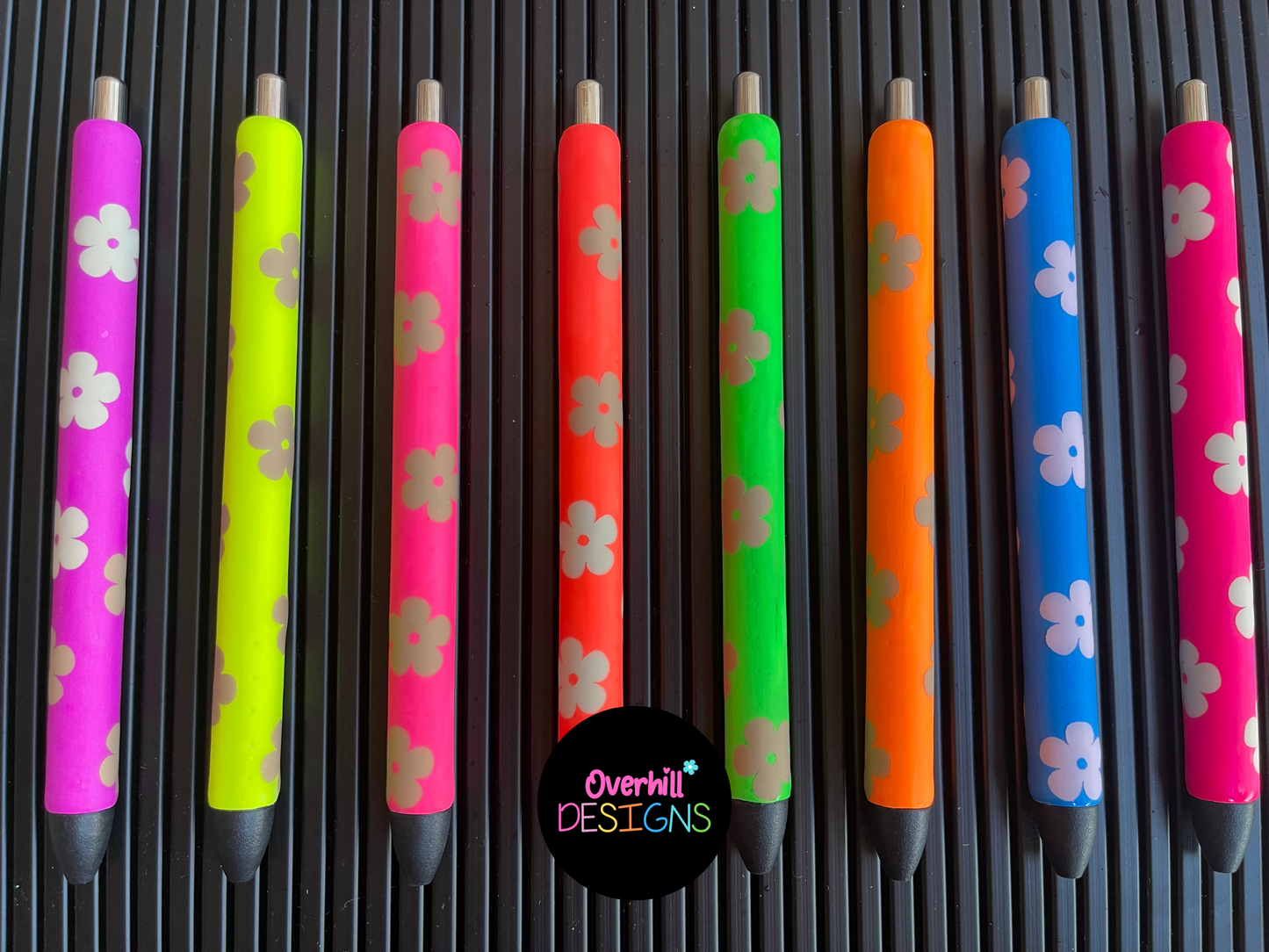 Matte Neon Retro Flower Pen