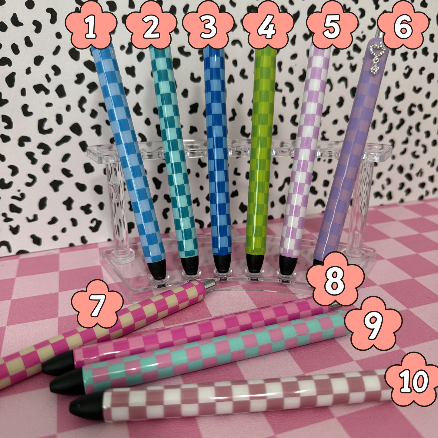 Checkered Print Pens