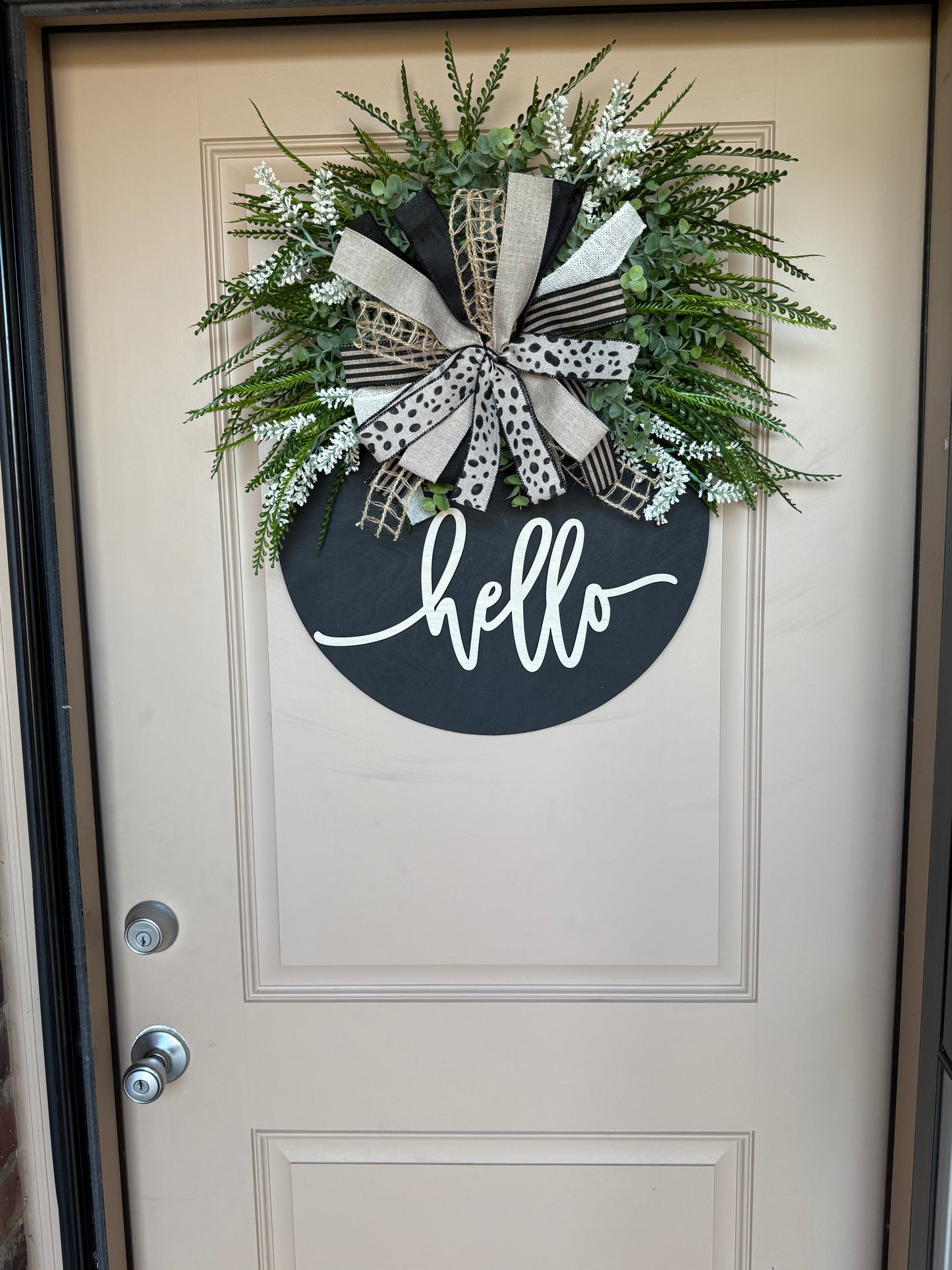 Black Hello Door Hanger