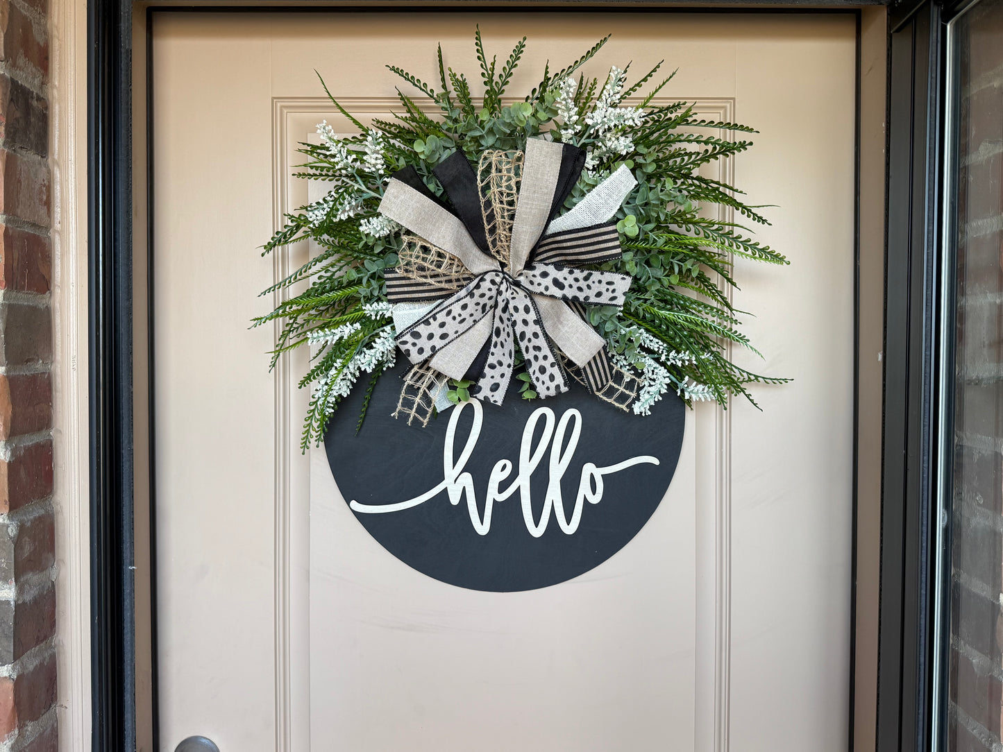 Black Hello Door Hanger