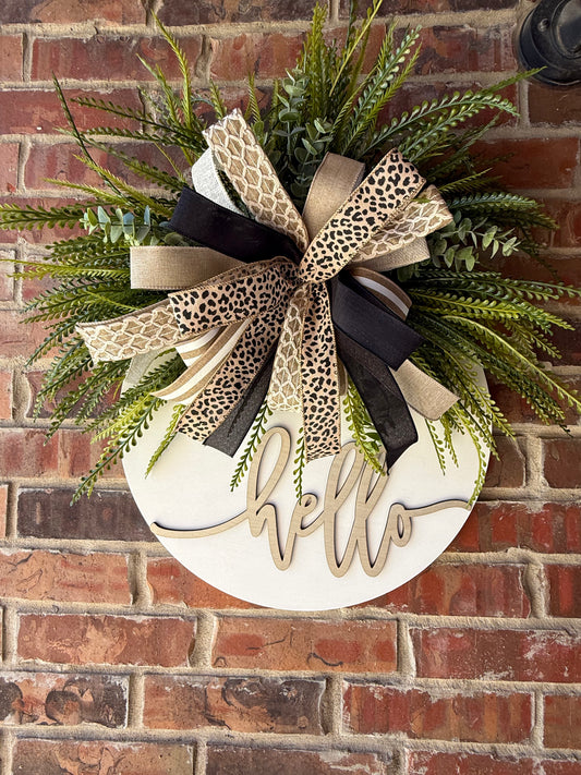 White Hello Door Hanger