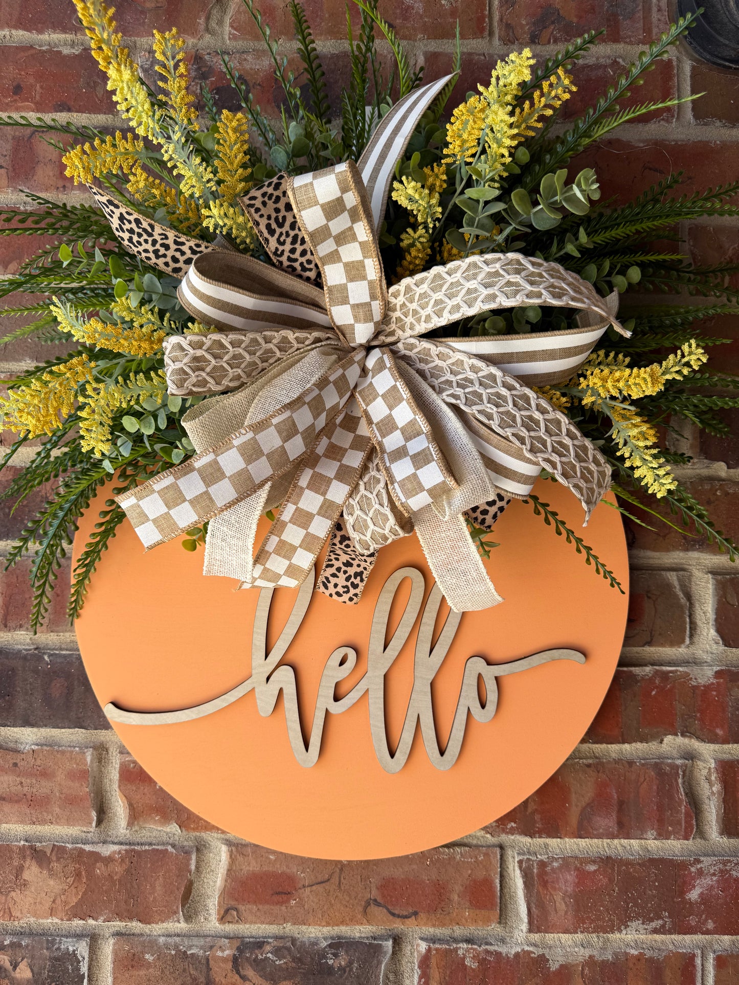 Orange Hello Door Hanger