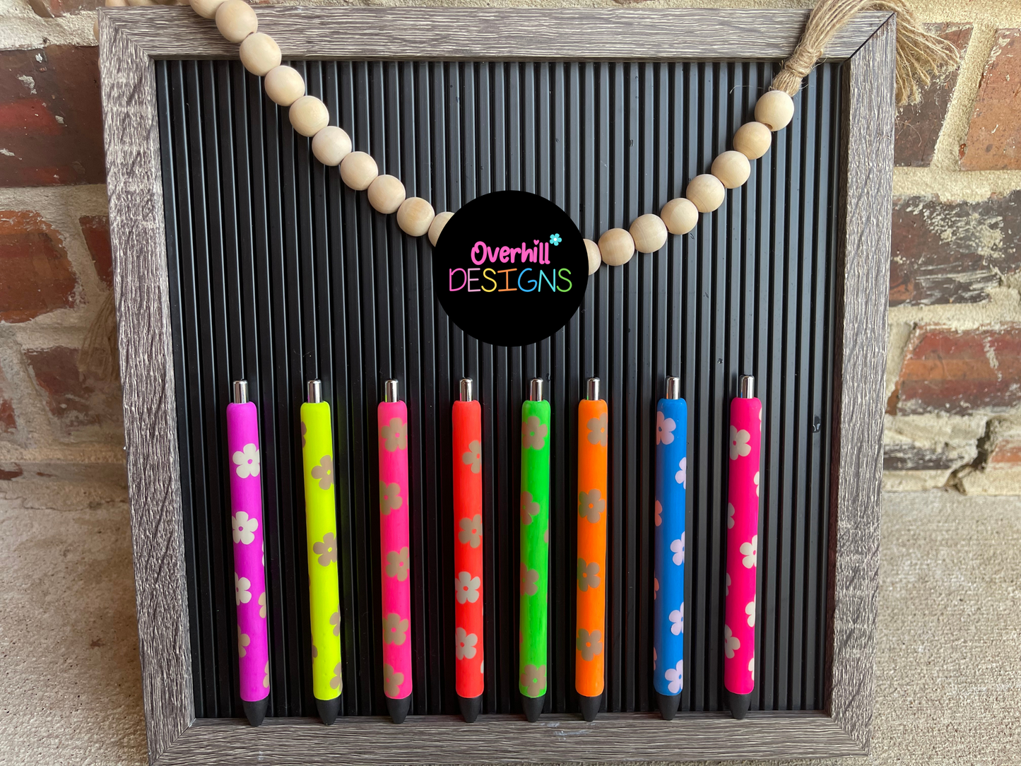 Matte Neon Retro Flower Pen