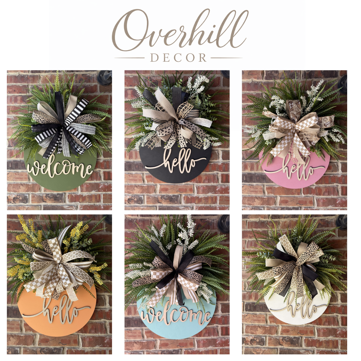 Olive Green Welcome Door Hanger